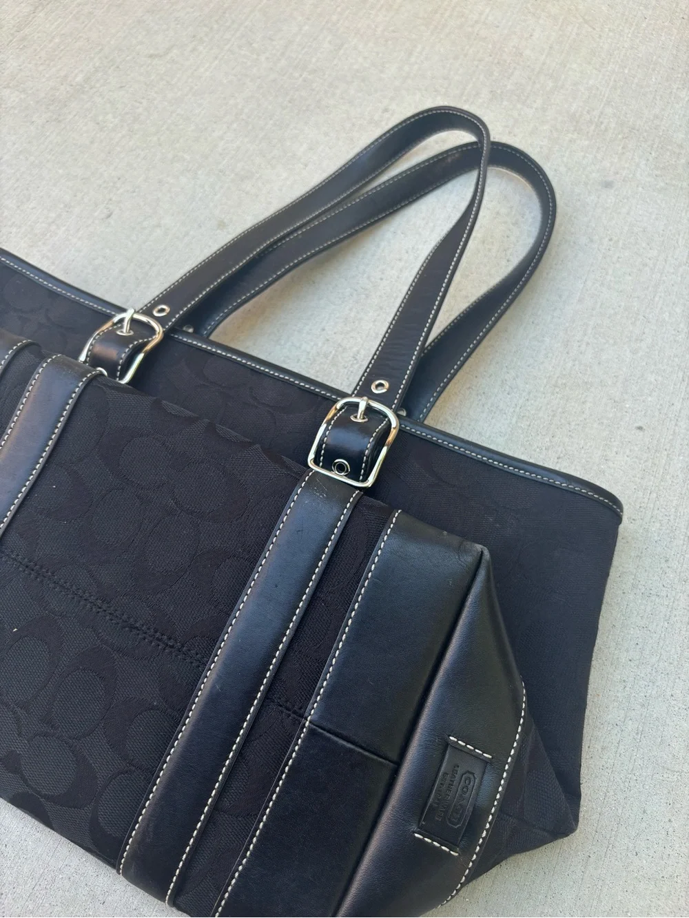 Coach Black Signature Canvas Briefcase Tote